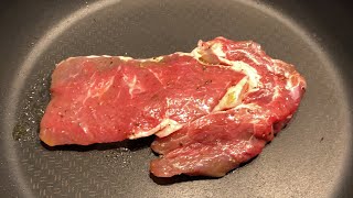 TEFLON TAVADA IZGARA TADINDA DANA ANTRİKOT NASIL PİŞİRİLİR STEAK BİFTEK TARİFİ KOLAY [upl. by Rorie]