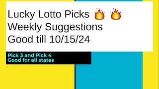 🔥💰Lucky Lotto Picks Weekly Suggestions Pick 3 amp 4 Good till 101524 [upl. by Eimar554]