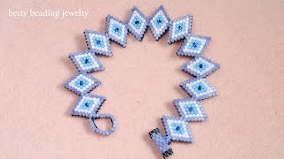 Twolayer diamond beaded bracelet elegant and easy for beginnersbeading tutorials [upl. by Nyladnarb]