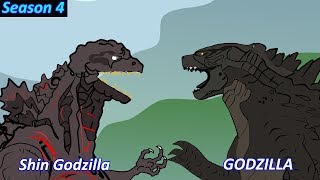 Godzilla vs Shin Godzilla  King Kong  Dinosaurs 1  Funny Cartoon Animation  Godzilla Cartoon [upl. by Genia]