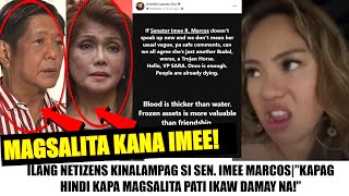 Matapos ang PANANAHIMIK Mga DDS BINANTAAN NA si IMEE quotORAS NA HINDI KA MAGSALITA TABLADO KANAquot [upl. by Nelleus220]