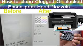 How to clean Clogged or blocked head Nozzles  on Epson L360 printer [upl. by Leina]