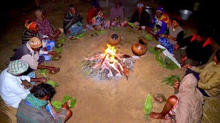 Winter night picnic with santali tribe people  Tribe famous food  village cooking vlog picnic [upl. by Rigdon]