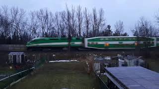 GO Trains  VIA Rail Trains at Guildwood [upl. by Lajib]