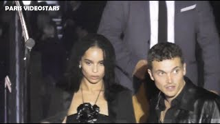 VIDEO Zoe KRAVITZ amp husband Karl GLUSMAN  YSL Paris Fashion Week show 24 september 2019 [upl. by Fulvia]