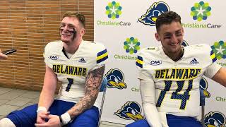 Delaware Football Postgame  Stony Brook 83123  StudentAthletes [upl. by Gower]