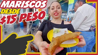 Mercado de MARISCOS BARATOS de la CDMX  Pescaditos EMPANIZADOS [upl. by Kcirdde]