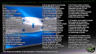 Honduras National Anthem quotHimno Nacional de Hondurasquot INSTRUMENTAL with lyrics [upl. by Atterual]