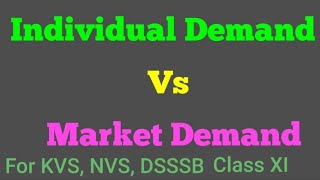 Individual Demand Vs Market Demand class Xl Economics [upl. by Cr670]