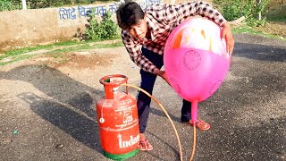 L P G gas filling on balloon science experiment [upl. by Aihtak]