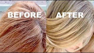 TONING BRASSY ORANGE HAIR AT HOME  Rinsage Tutorial [upl. by Redan]