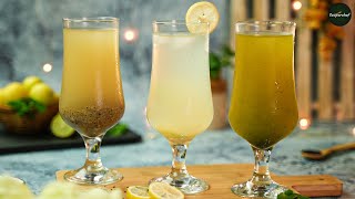 Nimbu Pani 3 Ways  Lembo Pani Recipe By SooperChef Ramzan Drinks Recipe [upl. by Ahsietal150]