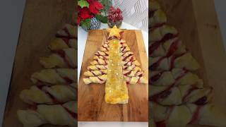 Homemade Cranberry Christmas Tree Pastry Sweet Delicious Perfect Appetizer or Dessert [upl. by Ihab]