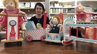 Indigo Jamm Wooden Dolls Prams amp Rubens Barn Dolls [upl. by Hagan]