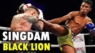 Singdam Kiatmoo9  Black Lion สิงห์ดำ เกียรติหมู่ 9  Muay Thai Highlights [upl. by Cavit830]