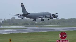 USAF KC135 Tanker landing Prestwick Airport [upl. by Pallaten]