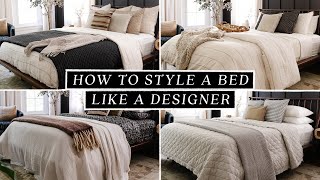 HOW TO STYLE A BED LIKE A DESIGNER 🛏️ Budget Friendly  Easy to Recreate 4 DIY Bed Ideas [upl. by Tacita111]