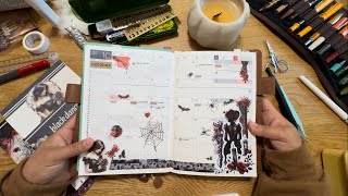 OCTOBER monthly plan with me  Hobonichi Cousin Avec  Halloween decor [upl. by Annalee]