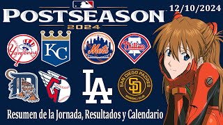 MLB 2024 MiniResumen de la Jornada 12102024 Postemporada Resultados y Calendario [upl. by Neeroc]