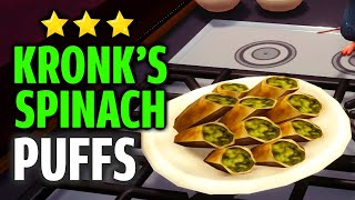 How to make Kronks Spinach Puffs Recipe  Dreamlight Valley ⭐⭐⭐Entree Recipe Meal Guide [upl. by Langan322]