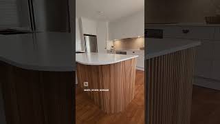 Modern kitchen design  pink herringbone tiles  portable timber  curved kitchen  abi sink [upl. by Sky658]