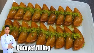 Qatayef recipe qatayef filling القطايف [upl. by Elayor627]