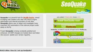 Google Search Engine Optimization  Como Instalar o Seoquake  Software SEO [upl. by Inalaehak537]