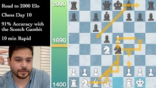 91 Accuracy with the Scotch Gambit  Chess Day 10 [upl. by Bloxberg]