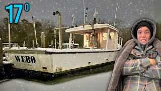 Boat Camping in a BLIZZARD [upl. by Burley625]