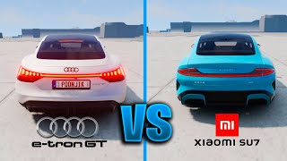 💥Audi ETron VS Xiaomi SU7💥  BeamNG Drive [upl. by Dinerman]