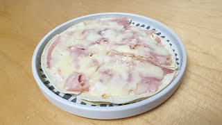 2072 퀸 냄비로 만든 햄 치즈 토르티야 피자 ham cheese tortilla pizza [upl. by Tolmann]