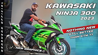 Kawasaki Ninja 300 2023  Detailed Review  New Color Specs features Price  Gearhead Official [upl. by Aiam]