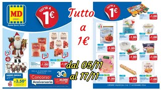 volantino MD 🇮🇹 dal 5 al 17 novembre  Tutto a 1€ sfoglia e scopri le offerte [upl. by Cheung]