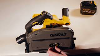 DEWALT® HOW TO CHANGE A BLADE ON A DEWALT 54V XR FLEXVOLT PLUNGE SAW [upl. by Esiocnarf]