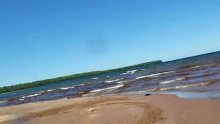 Hydroplaning across the Iron River on 4 wheeler In Big Bay Michigan Koozielightcom [upl. by Charles]