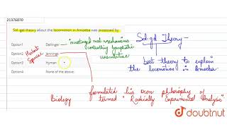 Sol gel theory about the locomotion in Amoeba was proposed by [upl. by Attenreb]