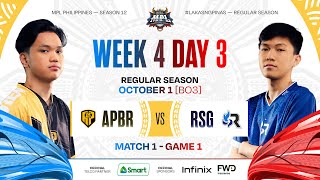 MPL PH S12  W4D3  APBR vs RSG  GAME 1 [upl. by Agem]