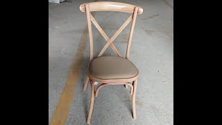 Which wooden chair is the cheapest imitation wooden cross back chair with cushion Hot sell Agent [upl. by Ajax209]