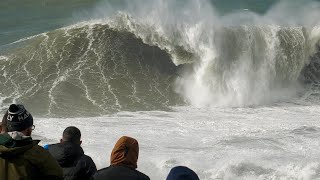 The Giant Waves of Nazaré in Portugal  25 Meters [upl. by Thaddeus92]