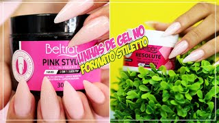 UNHAS DE GEL NO FORMATO STILETTO [upl. by Hajan701]