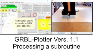 GRBLPlotter 1100 processing a subroutine [upl. by Noreik]