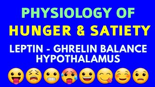 PHYSIOLOGY OF HUNGER amp SATIETY  LEPTIN vs GHRELIN  GIT PHYSIOLOGY [upl. by Ennayelsel]