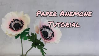 Paper Anemone flower tutorial  Paper flower tutorial  Paper craft [upl. by Magnuson733]