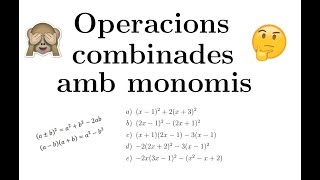 Àlgebra Operacions combinades amb monomis [upl. by Dayna632]