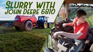 Slurry 2017 With John Deere 6810  4k [upl. by Hnid]