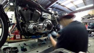 Harley Dyna stator replacement timelapse [upl. by Turnheim]