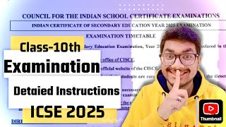 ICSE 2025 Class 10 Board Exam Instructions [upl. by Ahsinawt]