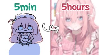 5min vs 5hours drawing [upl. by Ducan729]