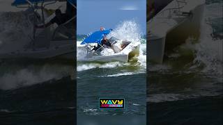 Making a U Turn gone wrong  Haulover Inlet  Wavy Boats [upl. by Mallin457]