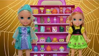 New Shopkins Shopping Spree  Anna and Elsa Toddlers  Season 4 Shopkins Collection  Barbie Dolls [upl. by Sitoeht]